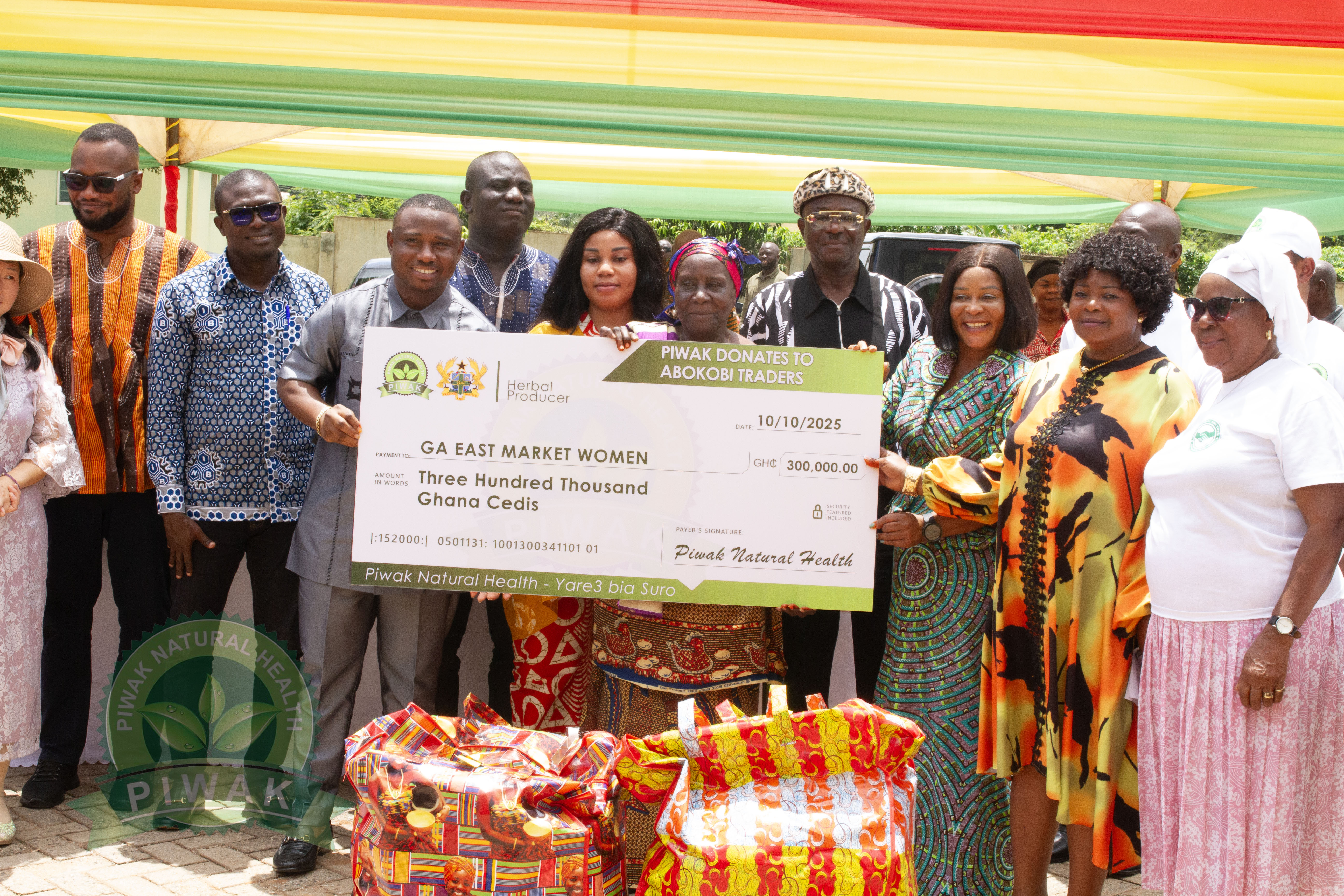 PIWAK Natural Health donates GHs300K to support traders in Ga East